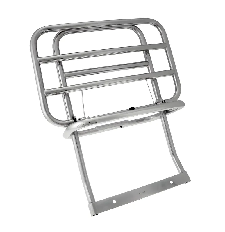 Gepäckträger hinten chrom Gepäckauflage 38 x 25cm klappbar RMS für Vespa PX80-200 / PE / Lusso / T5 Classic Begrenztes Angebot
