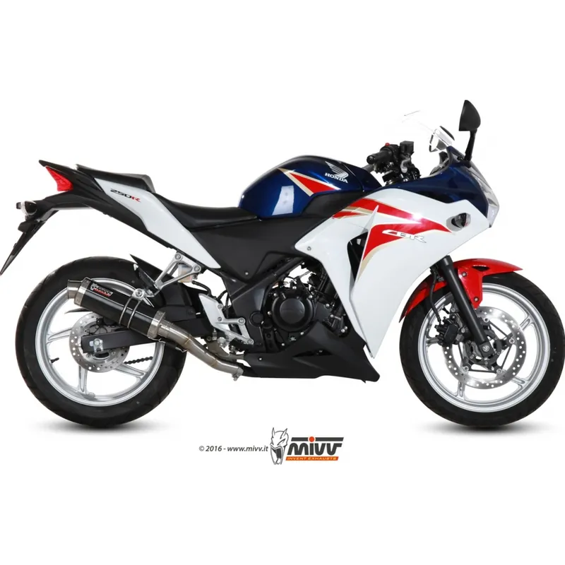 Sofort Bestellen Auspuffanlage Mivv SLIP-ON Edelstahl schwarz GP Sport für Honda CBR R 250 ccm Bj. 2011 - 2015