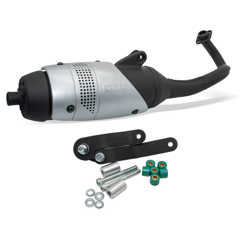 Sale Auspuffanlage komplett LeoVince TOURING mit Zulassung, Stahl für Vespa 50 ET2 Bj. 1997 - 2005