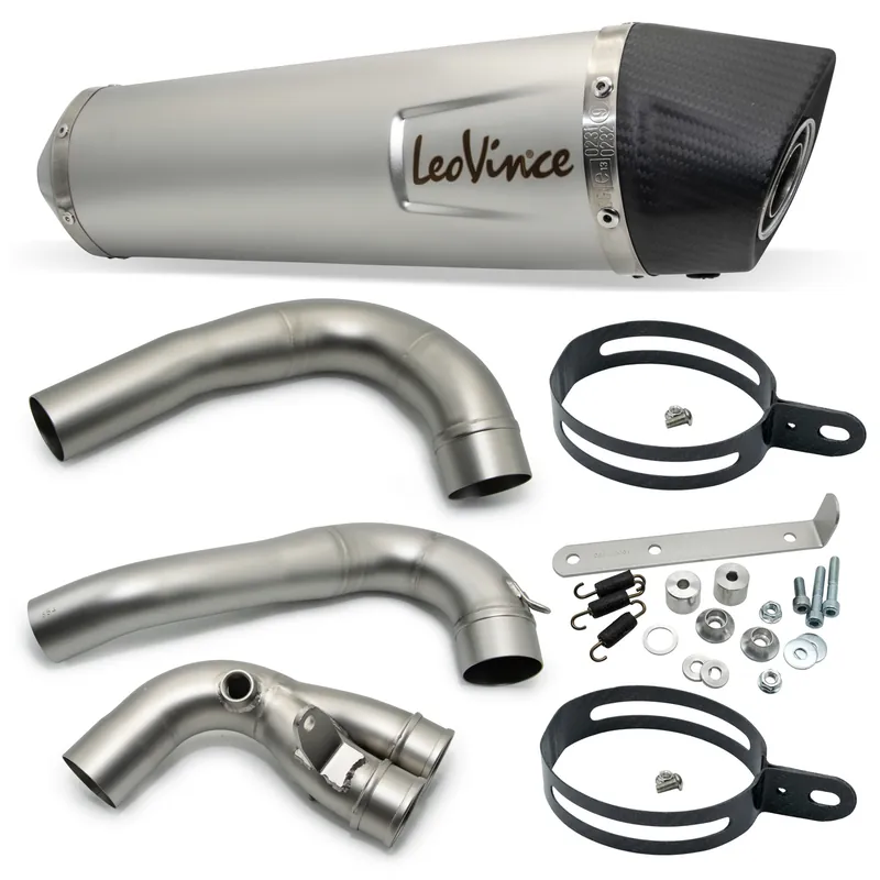 Endschalldämpfer LeoVince LV ONE EVO mit Zulassung, Edelstahl, Carbon Kappe für Aprilia SRV 850 Bj. 2012 - 2016 E3 / Gilera GP 800 Bj. 2008 - 2015 E3 Solange Der Vorrat Reicht