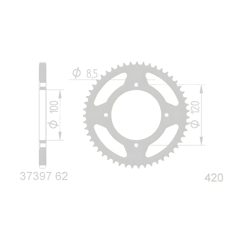 Kettenrad 62Z für Beta RR 50 Direkt Vom Hersteller