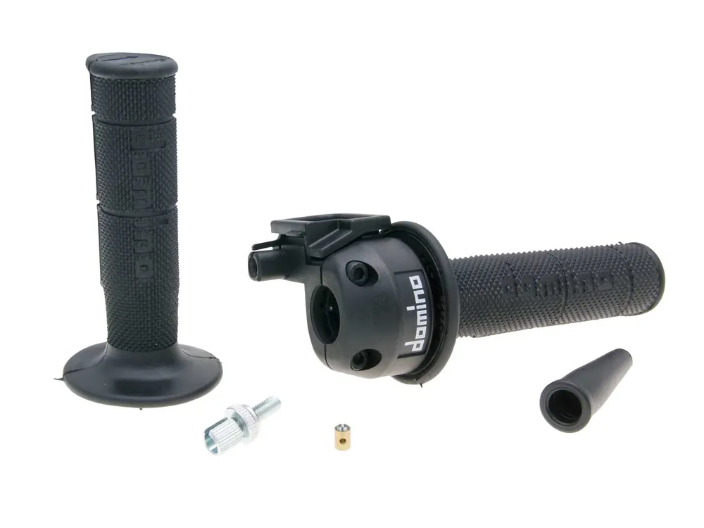 Neuheit Gasgriff Set Domino Kurzhub 3,6°/ 74mm für Aprilia SX, RX, Derbi Senda SM, R, Gilera RCR, SMT