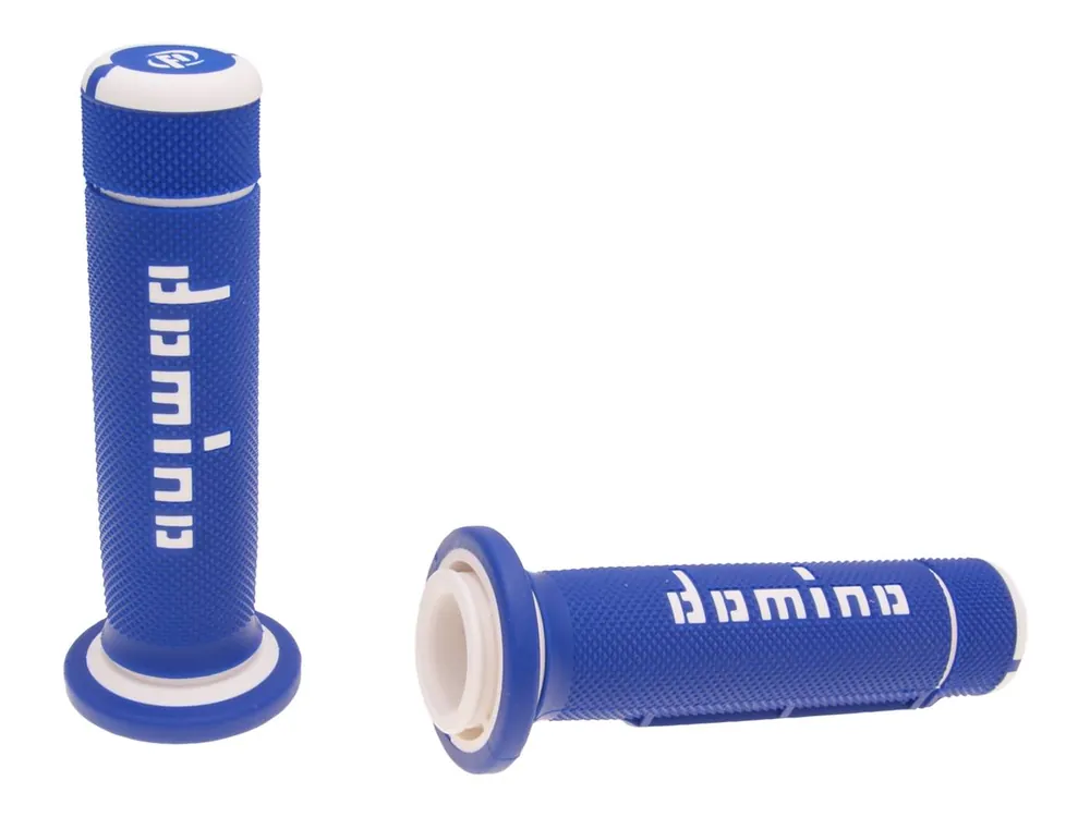 Heißes Angebot Griffe Satz Domino A180 ATV Daumengas 22/22mm blau-weiß