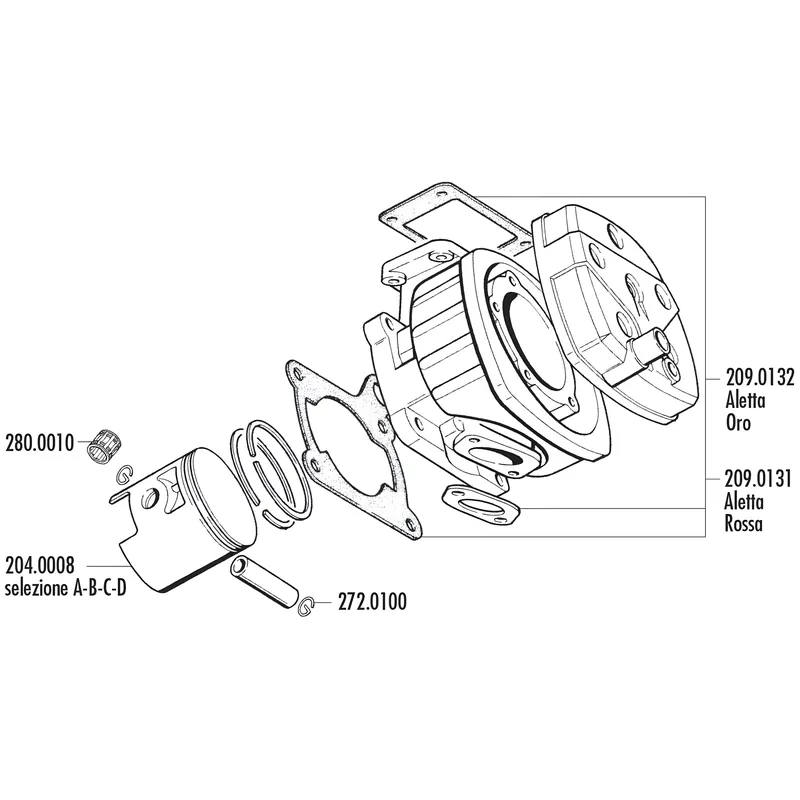 Preiswert Zylinder Dichtungssatz Polini für Cagiva Planet, Raptor 125, Aletta Rossa