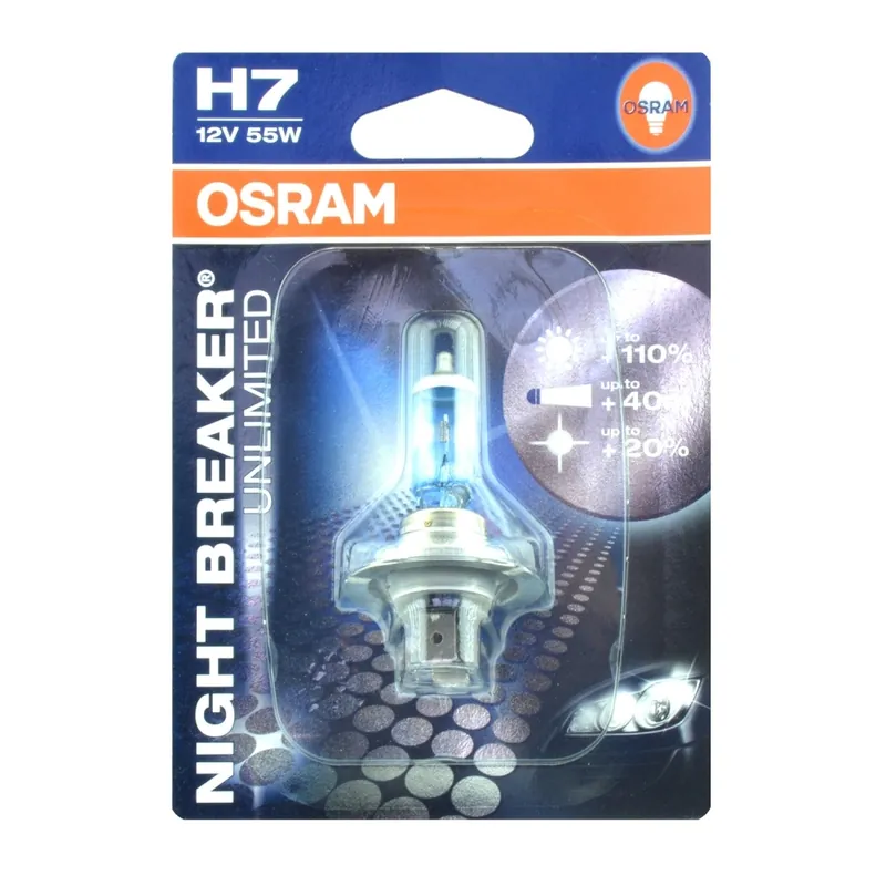 Bestpreis Glühlampe Leuchtmittel OSRAM H7 12V 55W Night Breaker Unlimited, 1 Stück