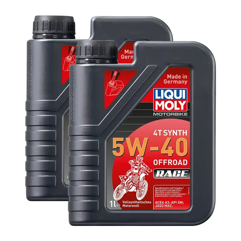 2x Liqui Moly 3018 Motorbike 4T Motoröl Motorrad Quad ATV SxSs Synth Offroad Race 5W-40 1L Markenprodukt