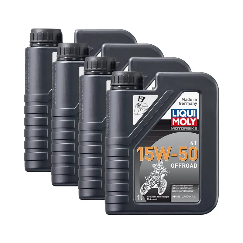 Bestpreis 4x Liqui Moly 3057 Motorbike 4T Motoröl Offroad 15W-50 1L