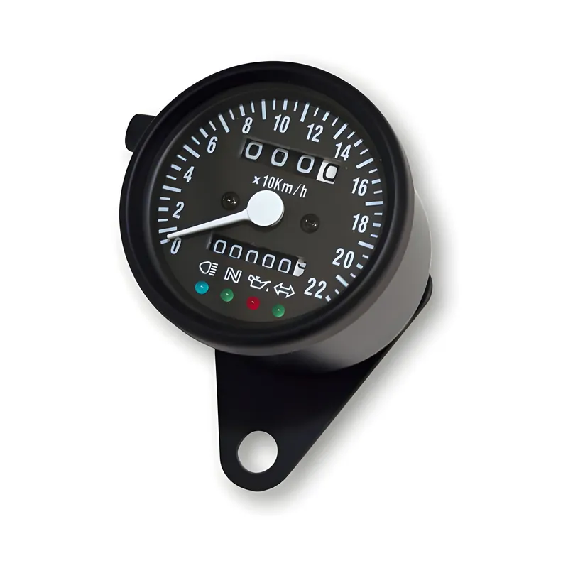 Bestpreis Edelstahl-Tacho, 1400 RPM, Ø 60 mm, Ziffernblatt schwarz, blaue Beleuchtung