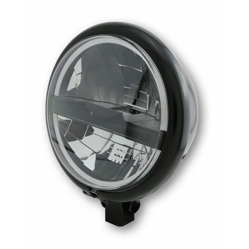 Sonderaktion Scheinwerfer Highsider Bates Style Typ 5 5 ¾ Zoll Standlichtring LED schwarz