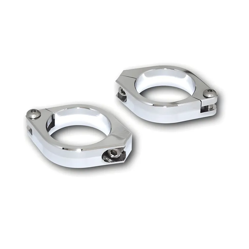 Top-Seller Standrohrschellen Highsider CNC 38 - 41mm verchromt 1 Paar