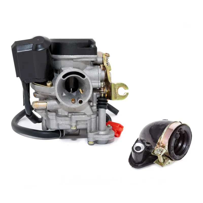 Vergaser-Set MXT RACING 19mm komplett mit E-Choke Ansaugstutzen für GY6 4-Takt QMB139 & QMA139 / Baumarktroller / Chinaroller 50-80ccm Must-Have