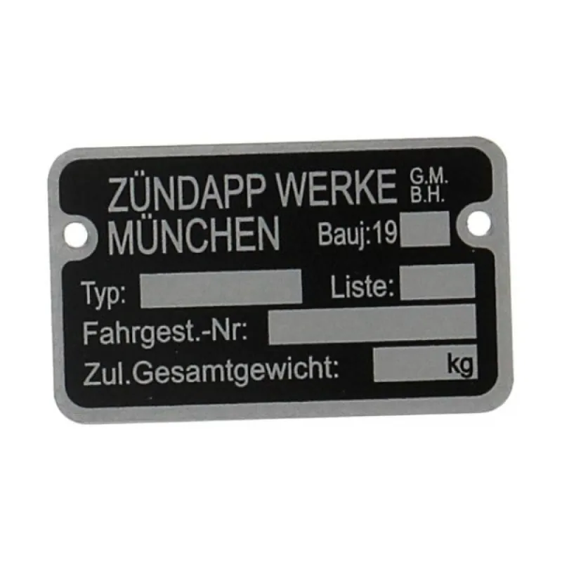 Preis Gesenkt Rahmenschild 19...... für Zündapp