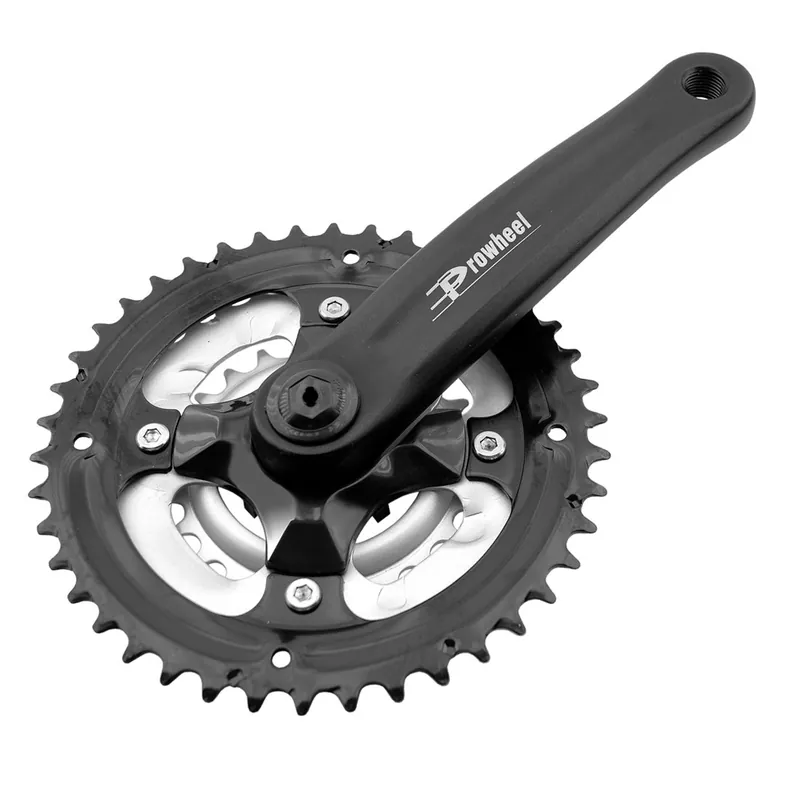 Kettenrad Garnitur Prowheel 6020 Fahrrad Cruiser Antrieb Kurbel 3 fach 42-34-24 Zähne 170mm schwarz / silber Abverkauf