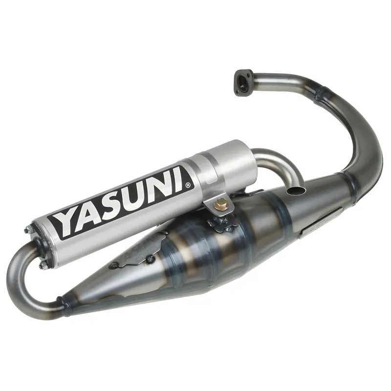 Auspuffanlage Yasuni Scooter Z mit Zulassung, Aluminium für Minarelli stehend, Yamaha BWS NG, MBK Booster Aprilia SR AC Rocket Bump Slider Stunt Spy Amico Spirit Itteco Echt