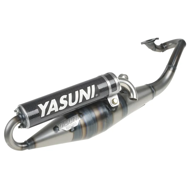 Auspuffanlage Yasuni Scooter Z mit Zulassung, Carbon für Minarelli liegend, Yamaha Aerox Cat, Aprilia SR Racing LC Malaguti F12 Phantom AC Neos MBK Nitro Jog Neue Ware