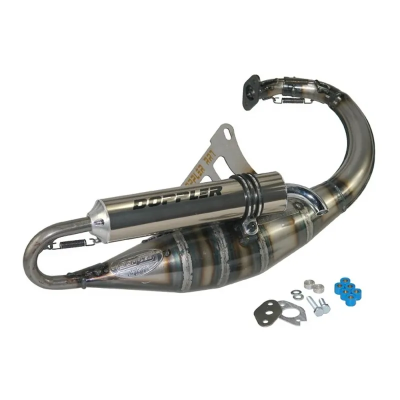 Online Kaufen Auspuffanlage Doppler RR-7 Titan mit Zulassung für Yamaha BWS NG, MBK Booster Aprilia SR AC Rocket Bump Slider Stunt Spy Amico Spirit Itteco Cool GL