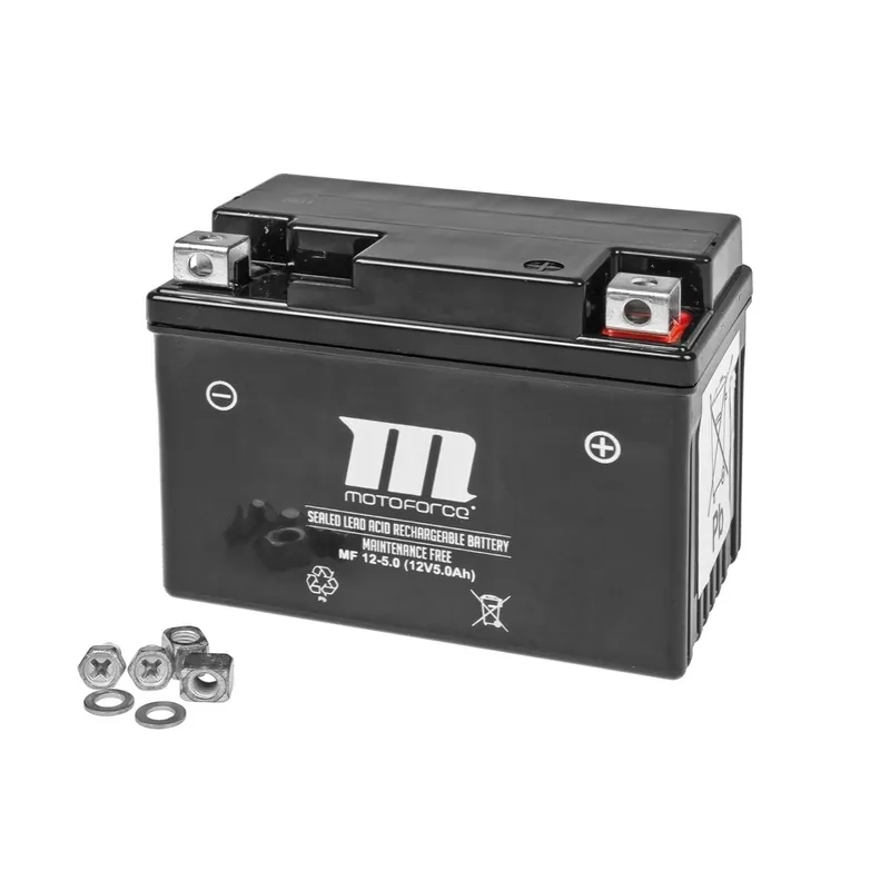 Echt Batterie Motoforce 12V 5Ah SLA4L-BS Rollerbatterie wartungsfrei versiegelt vorgeladen ähnlich YTX5L-BS YB4L-B YTX4-BS