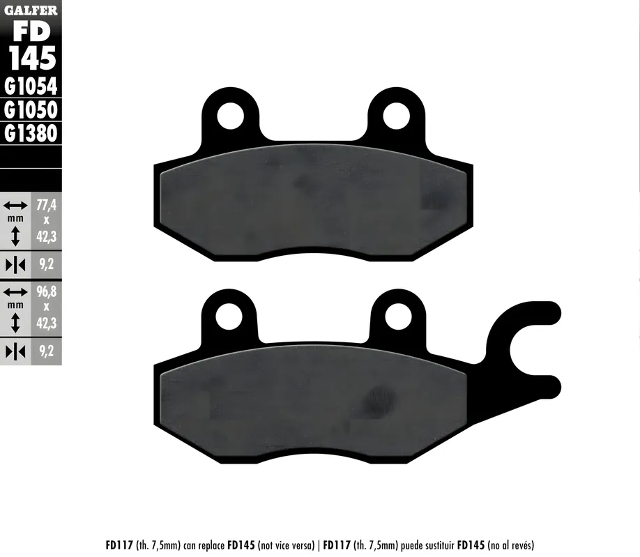 Billig Bremsbeläge Set Galfer FD145G1054 & FD187G1054 Semi-Metall vorne & hinten für Kymco Like 125 ccm