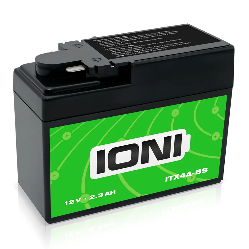 Wochenendangebot IONI AGM Batterie 12V 2,3Ah ITX4A-BS Rollerbatterie / Motorradbatterie, wartungsfrei versiegelt vorgeladen kompatibel mit ITR4A-BS YTR4A-BS YTX4A-BS FTX7A-BS 50415