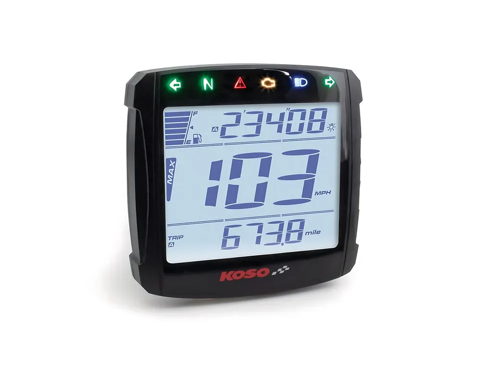 Preisknaller Tachometer XR-S 01 KOSO Digital universal Speed / ODO / TRIP / TIME / FUEL blau beleuchtet E-Prüfzeichen für Baja Retro RT, Baotian BT49QT-6A4 Benelli Bj. 01 - 2010