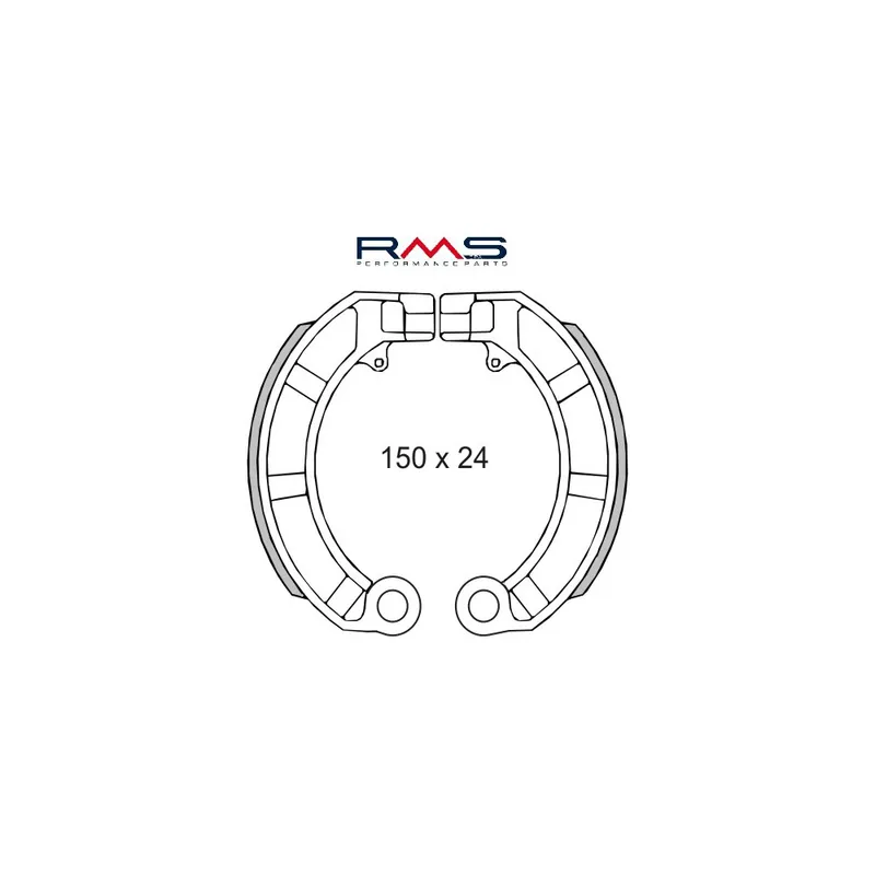 Bremsbacken Trommelbremse hinten RMS für Vespa PX 80 - 200 - 150x24mm Günstig