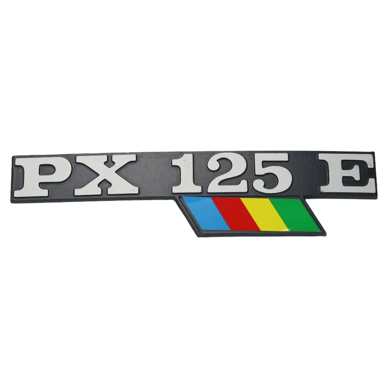 Emblem / Schriftzug "PX 125 E" 135x33mm, Lochabstand 105mm, bunt für Lusso PX Modelle Sonderangebot