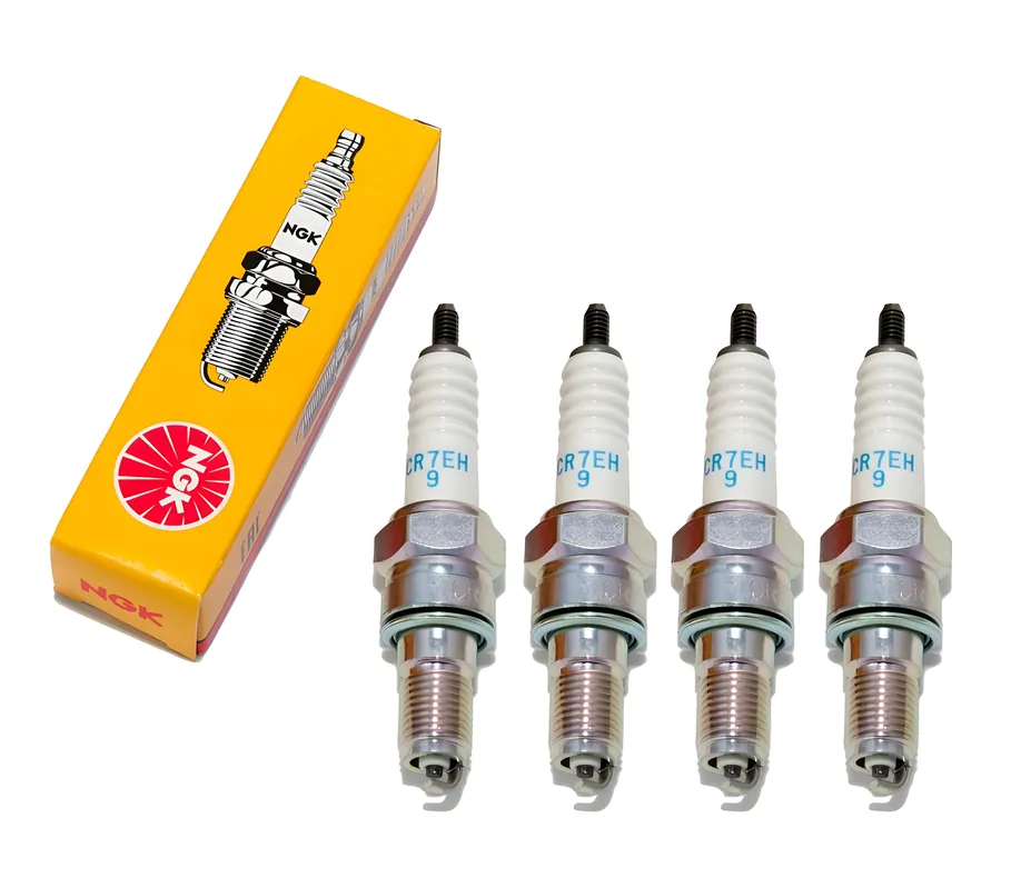 Zündkerzen Set NGK 4x CR7EH-9 Zündkerze entstört, 19,0mm Langgewinde Ø 10,0mm, 3486 Bestseller