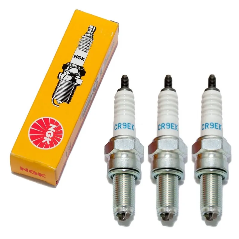 Zündkerzen Set NGK 3x CR9EK Zündkerze entstört, 19,0mm Langgewinde Ø 10,0mm 2-Massen-Elektrode, 4548 / 5600 Sichere Zahlung
