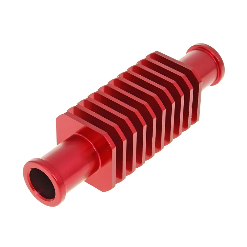 Durchlaufkühler / Minikühler Aluminium rot (30x103mm) 17mm Schlauchanschluss Markenprodukt