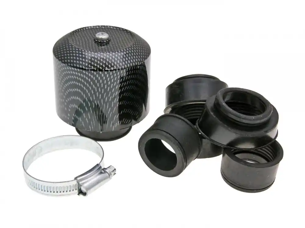 Heißes Angebot Luftfilter Powerfilter Alu Kappe 28-44mm Carbon-Look