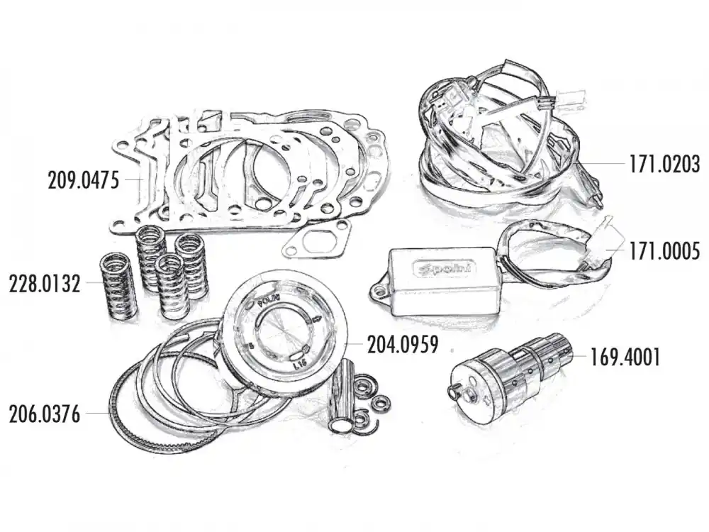Kolbenring Satz Polini 300ccm 75mm für Piaggio 300ie 4T LC Quasar Neue Kollektion