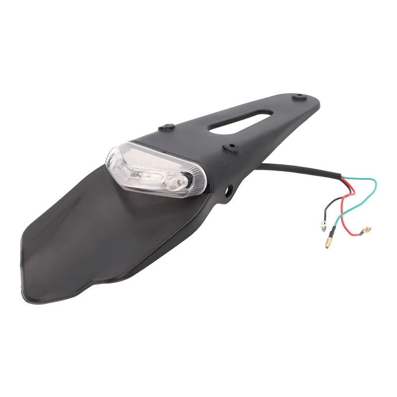 Kennzeichenträger mit Rücklicht LED weiß für Supermotard, Enduro Preis Gesenkt
