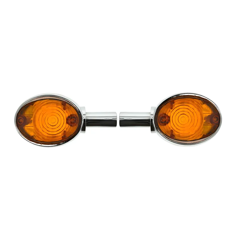 Rabatt Paar Lenkerblinkleuchte 8580.26 - Chromlook + oranges Glas - Vogelserie, passend f. MZ ES