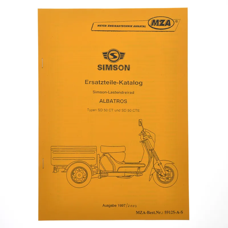 Aktuell Ersatzteilkatalog Lastendreirad SD50 CT / CTE - Ausgabe 1997 / 2003