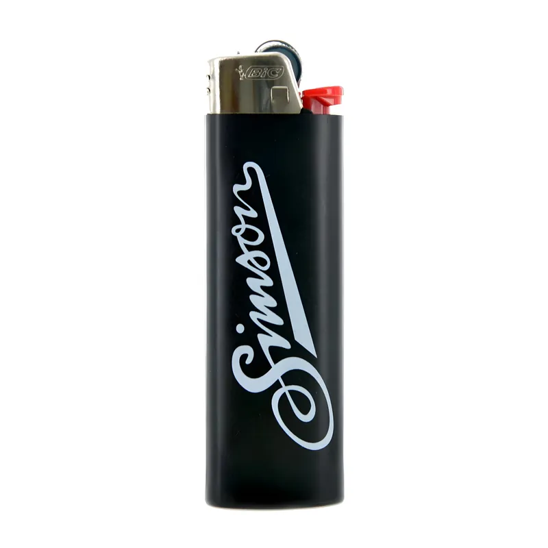 Bestpreis BIC-Feuerzeug, schwarz mit SIMSON - Logo + Schriftzug Allzeit gute Fahrt