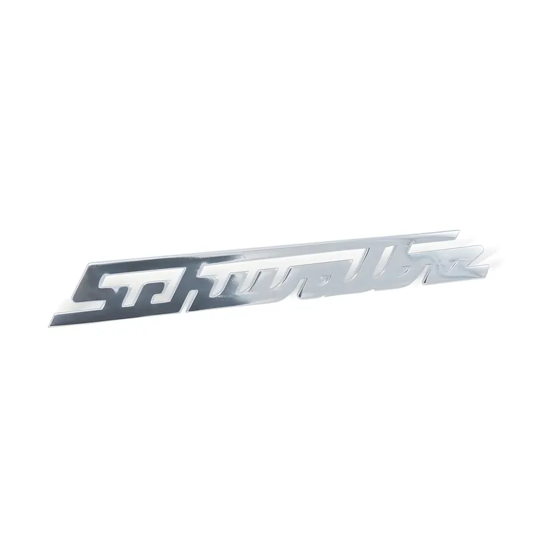 Schnäppchen Schriftzug "Schwalbe" Aluminium poliert, gerade für Knieschutzblech / Vorderteil Simson
