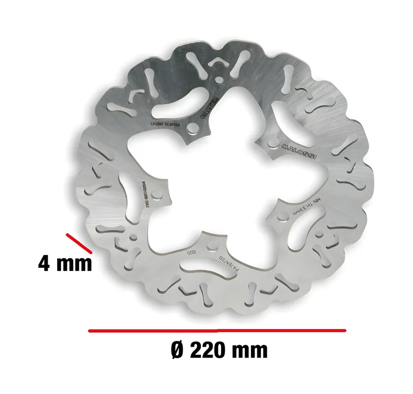 Schneller Versand Bremsscheibe Malossi Whoop Disc Ø 220mm, Dicke 4mm, 1036