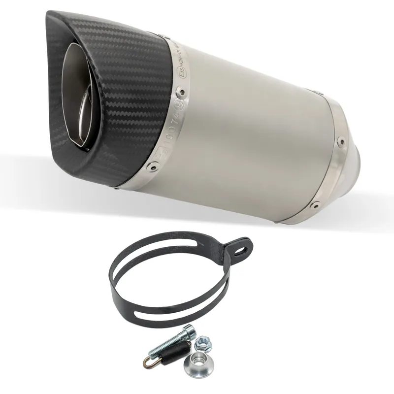 Direkt Vom Hersteller Endschalldämpfer Kit universal LeoVince LV PRO Edelstahl, Carbon Kappe, Ø 54mm, mittel 180mm