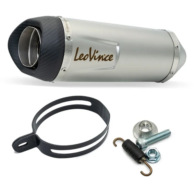 Nur Heute Endschalldämpfer Kit universal LeoVince LV ONE EVO Edelstahl, Carbon Kappe, Ø 50mm, 270mm