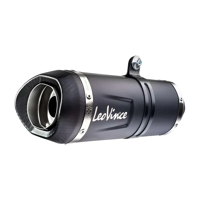 Auspuffanlage komplett LeoVince LV ONE EVO Black Edition mit Katalysator & Zulassung, Edelstahl schwarz, Carbon Kappe für Yamaha Tracer 7 / GT 700 Bj. 2020 - 2024 E5 Nur Für Kurze Zeit