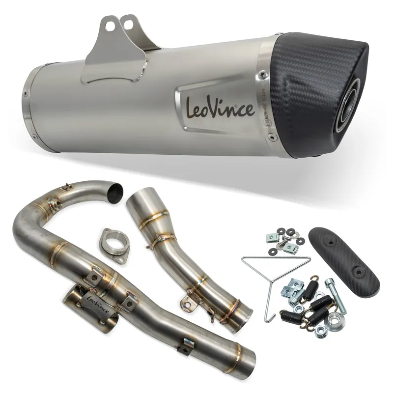 Must-Have Auspuffanlage LeoVince Komplettanlage LV ONE EVO Edelstahl, Carbon Kappe & Hitzeschild für KTM 690 SMC R / Enduro Bj. 2019 - 2022