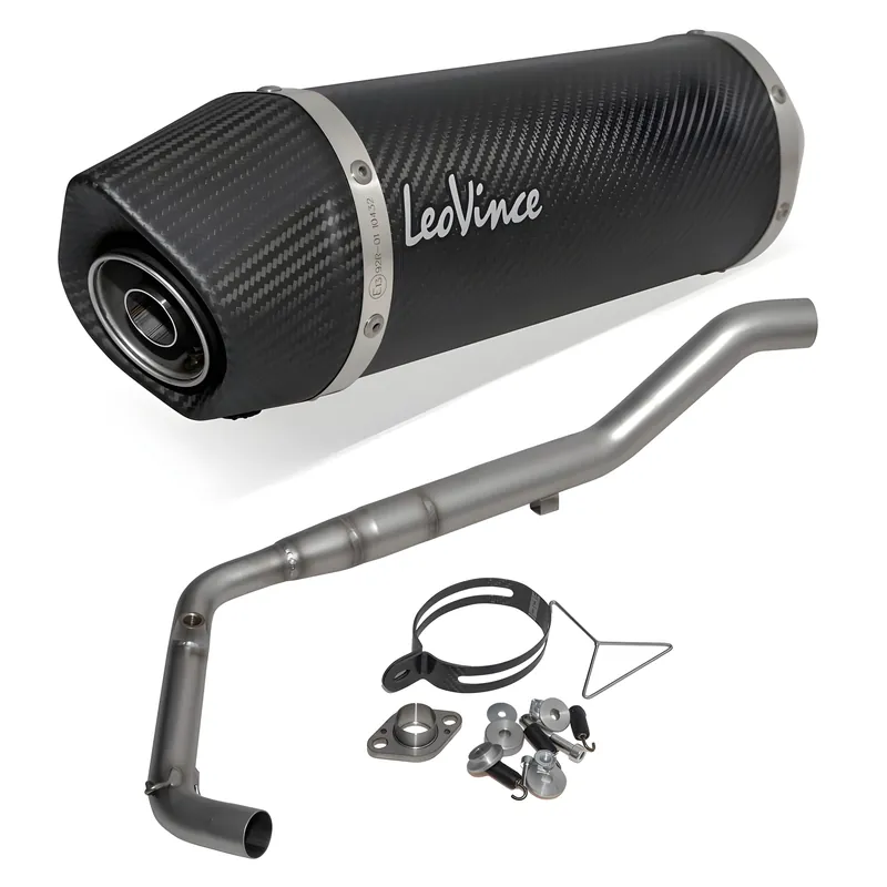 Auspuffanlage komplett LeoVince LV ONE EVO mit Katalysator & Zulassung, Carbon für Yamaha MT-125 / XSR / YZF-R 125 Bj. 2021 - 2024 E5 Neue Ware