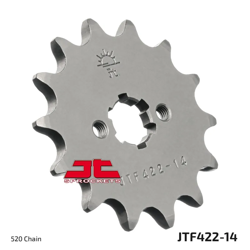 Zertifiziert Ritzel JT Sprockets 520 14Z grobverzahnt Innendurchmesser 16mm / 20mm für Kawasaki KX, Suzuki GT E X5 Yamaha YZ BW Big Wheel 125 - 200 ccm Bj. 1973 - 1993