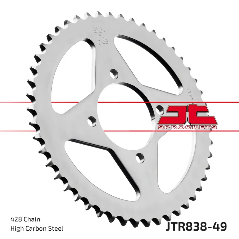 Ausverkauf Kettenrad JT Sprockets 428 49Z Innendurchmesser 64mm Lochkreis 80mm für Yamaha YBR ED SPD Custom RD DX RS, SYM XS 100 / 125 ccm Bj. 1975 - 2016