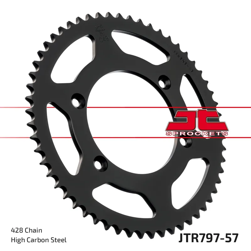 Abverkauf Kettenrad JT Sprockets 428 57Z Innendurchmesser 108mm Lochkreis 128mm für Suzuki DR-Z L L2 125 ccm Bj. 2007 - 2021