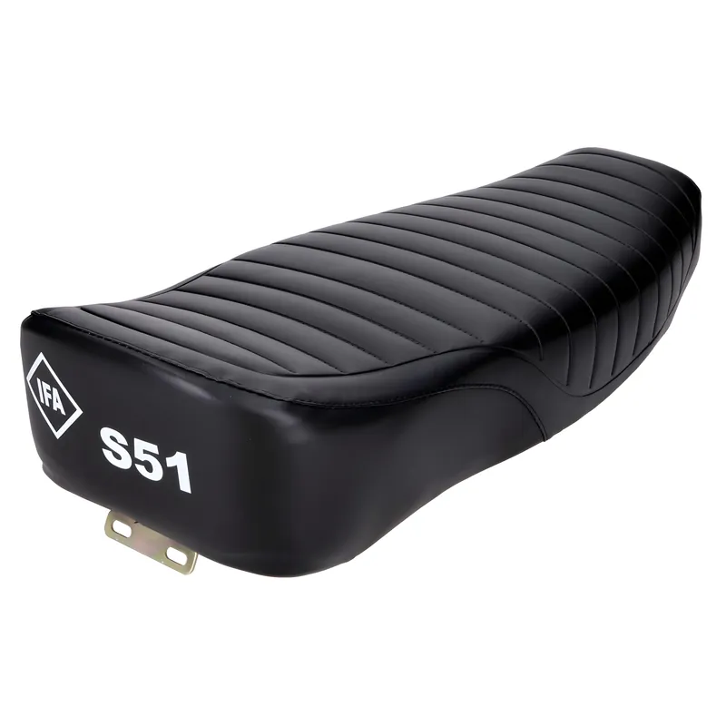 Sitzbank Enduro Doppelsitz strukturiert, schwarz mit IFA S51 Schriftzug für Simson S51 Highlight