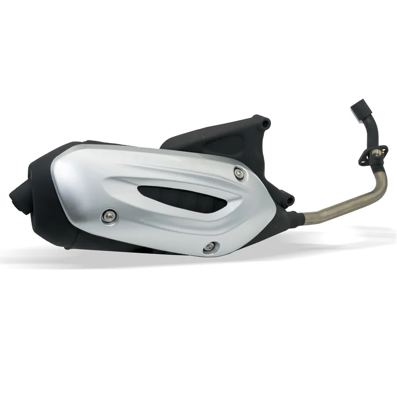 Auspuff Piaggio mit Zulassung, komplett mit Hitzeschild, 150 ccm 4T 3V E4, 1A0076735 für Piaggio Liberty 3V 150 ccm Solange Der Vorrat Reicht