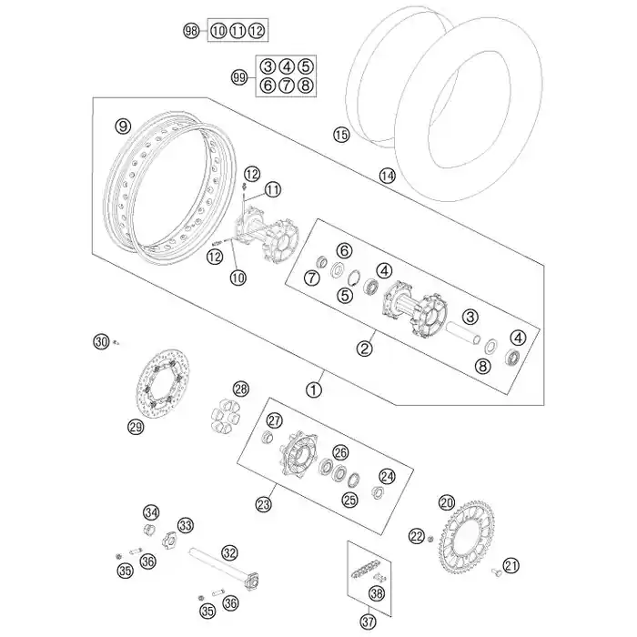 Saisonangebot HINTERRAD KPL. 4,25X18‘‘SW