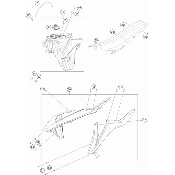 SPOILER KIT EXC/XC-W 17 Echt