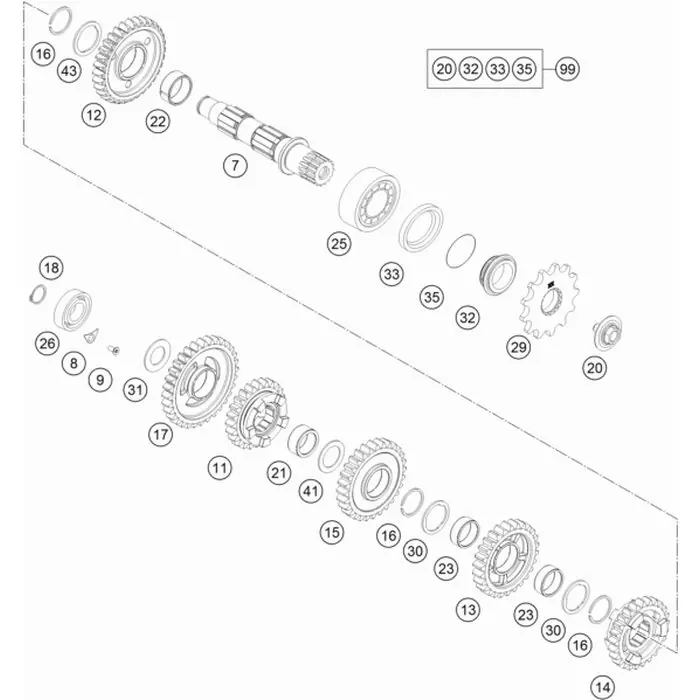 Schieberad 6.Gang, Z=20 Heißes Angebot